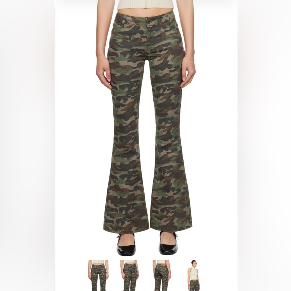 Fax Copy Express Khaki Camouflage‎ Flared Trousers